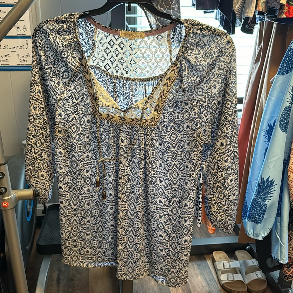 3/4 Sleeve Top with Lace